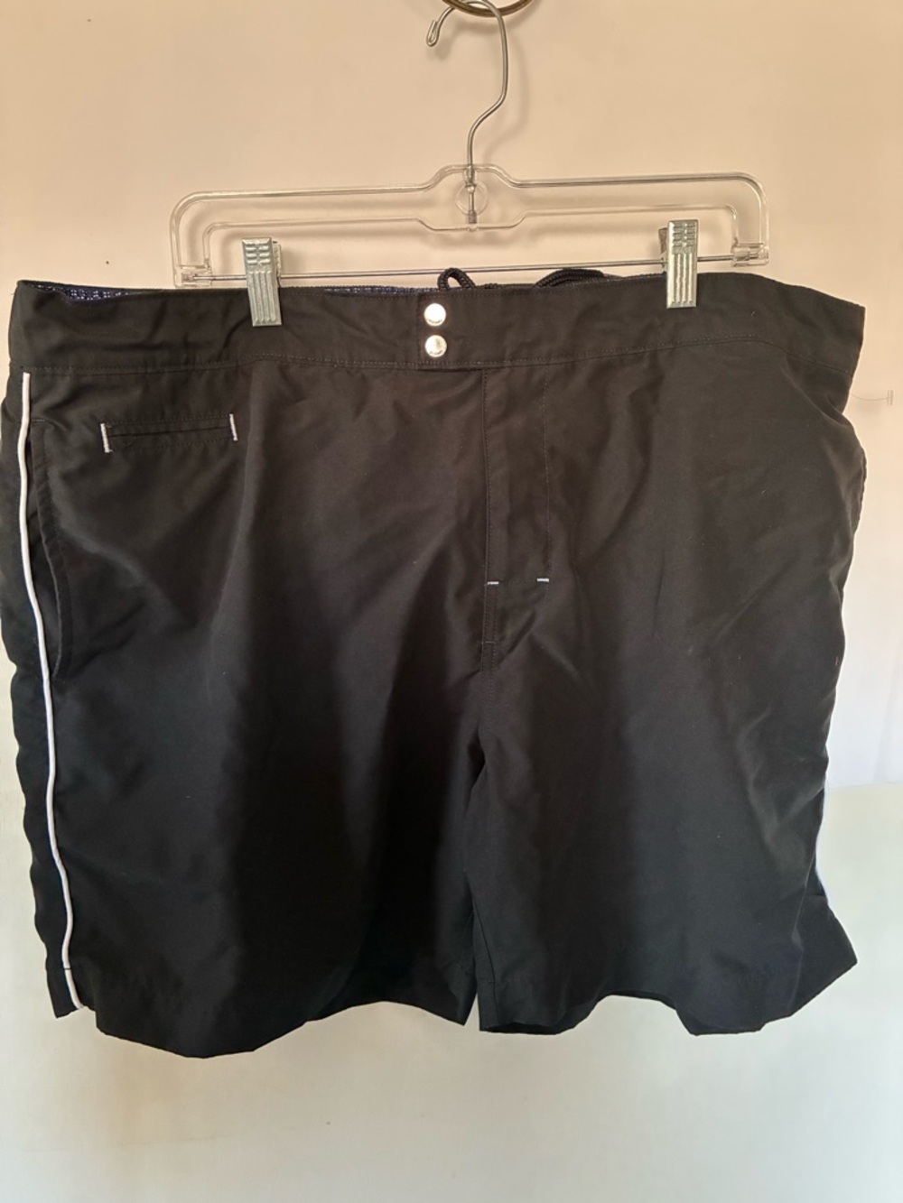 Murano-Men’s Black Swim Trunks With Pockets Net Lining Adj Draw Buttons Sz XXL